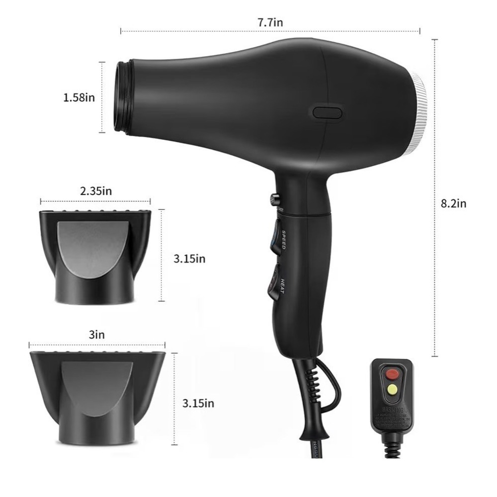 Milin‎ Professional Hair Dryer 1800w AC110 125v 60Hz Black - Picture 7 of 7